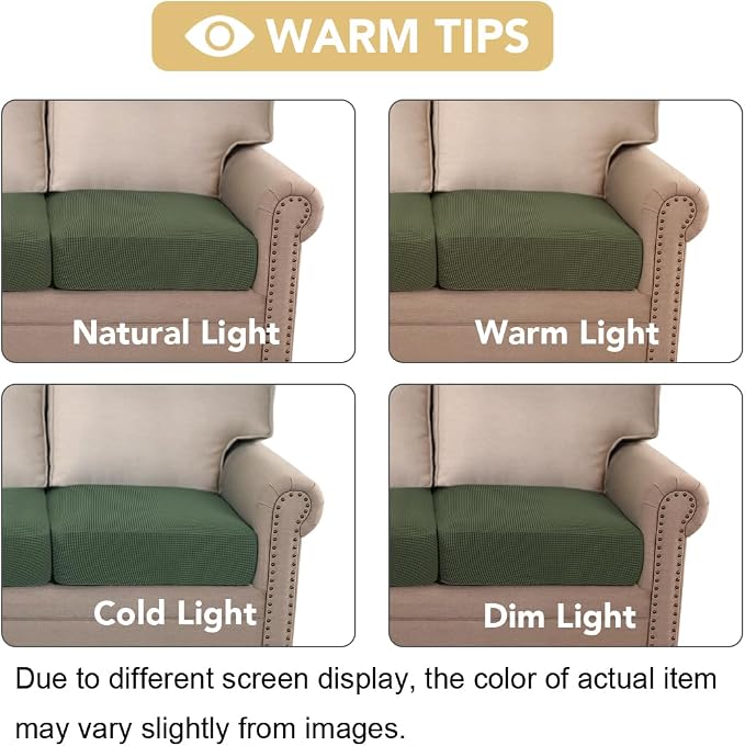 H.VERSAILTEX High Stretch Couch Cushion Covers, Chair Sofa Seat Slipcovers - Image 3