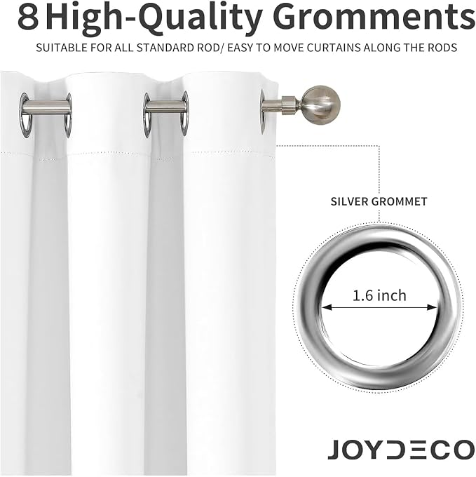 Joydeco Curtains 84 Inches Long 2 Panels Set, Thermal Insulated Long Curtains& - Image 6