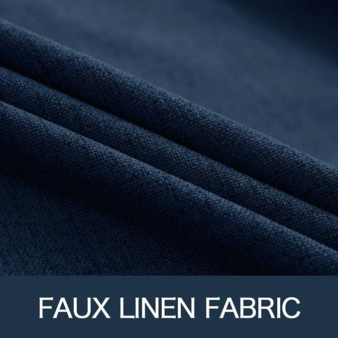 MIULEE Linen Textured Curtains for Bedroom Solid 100% Blackout Thermal - Image 5