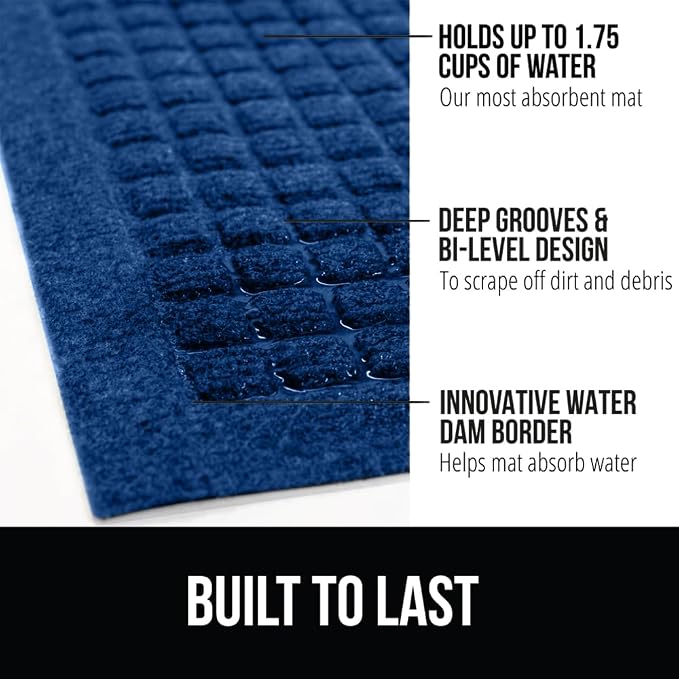 GORILLA GRIP® Ultra Absorbent Front Door Mat Outside Entrance, Traps Dirt and - Image 2