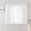 Lecloud White Sheer Curtains 50 Inch Length 2 Pcs, Light Filtering Voile by Lecloud