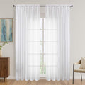 OVZME White Sheer Curtains 84 Inches Long 2 Panels Set, 59 Inch Extra Wide by OVZME