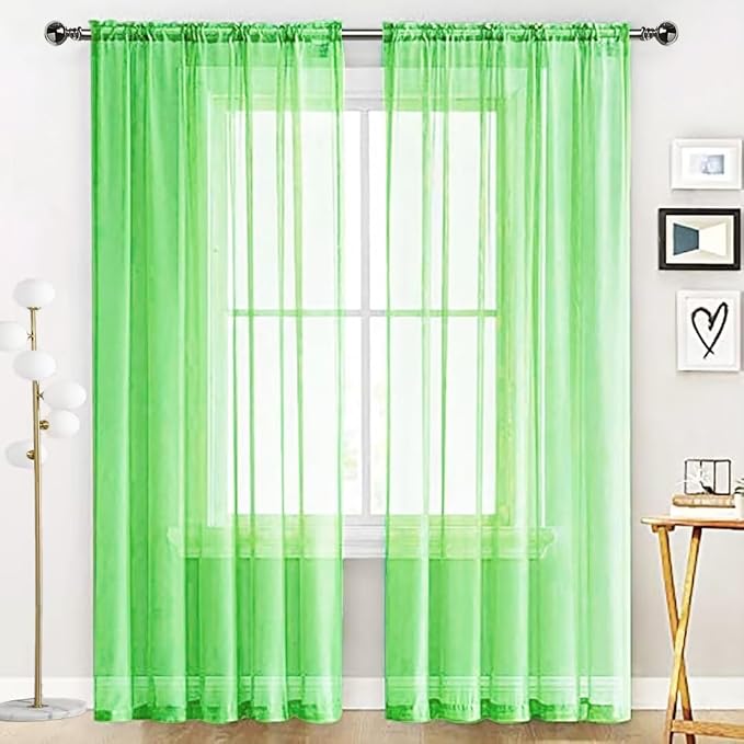 SpaceDresser Sheer Voile Window Treatment Rod Pocket Curtain Panels by SpaceDresser