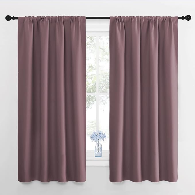 NICETOWN RV Blackout Curtains for Camper Windows, Dry Rose, Short Blackout by NICETOWN