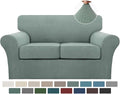 Turquoize 3 Piece Sofa Covers for 2 Cushion Couch Sofa Slipcover Soft Couch by Turquoize