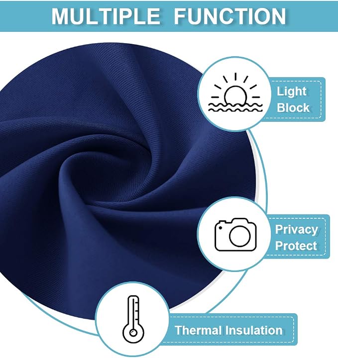 RYB HOME Blackout Curtains for Bedroom Living Room 72 inches Long, Thermal - Image 5