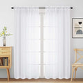 White Sheer Curtains for Window 72 inches Long 2 Panels Set, Soft Airy Modern by Home