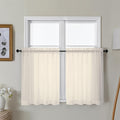 Gwine Cream Sheer Curtains 30 Inch Length, Short Light Filtering Voile Small by Gwine