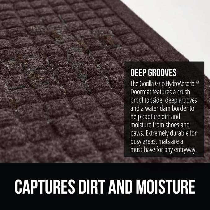 GORILLA GRIP® Ultra Absorbent Front Door Mat Outside Entrance, Traps Dirt and - Image 4