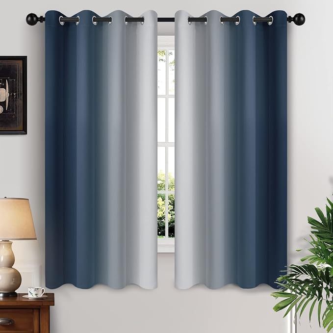 Yakamok Room Darkening Ombre Curtains 63 Inch Length, Light Blocking Grommet by Yakamok