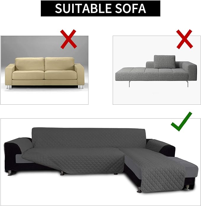 Easy-Going Sectional Couch Covers L Shape Reversible Sofa Slipcover Chaise - Image 4