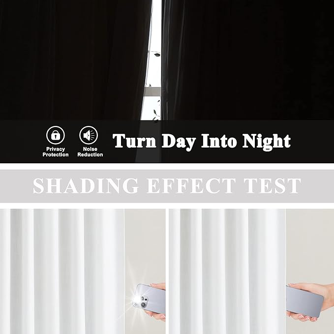 Vision Home White Pinch Pleated Full Blackout Curtains Thermal Insulated Window - Image 5