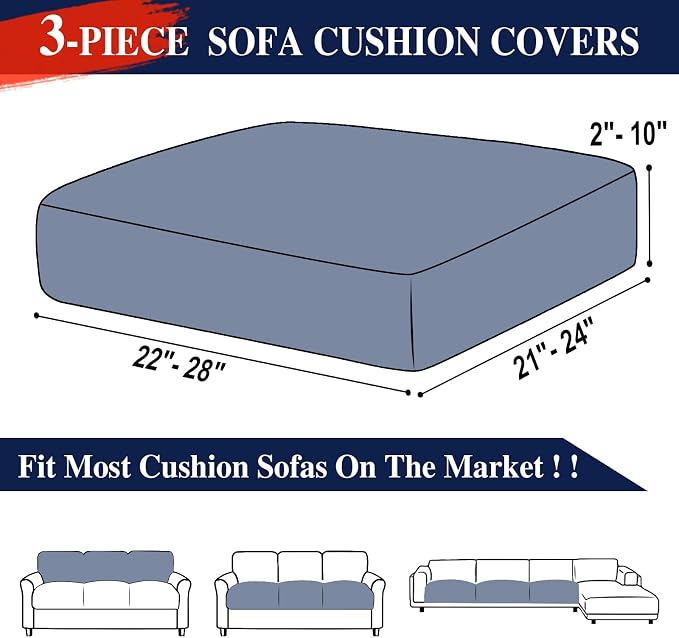 Couch Cushion Covers Seat Cushion Cover Stretch Couch Cover Separate Sectional - Image 6