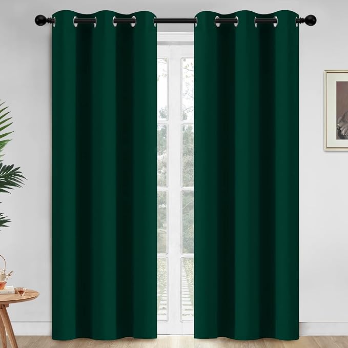 Yakamok Dark Green Blackout Curtains by Yakamok