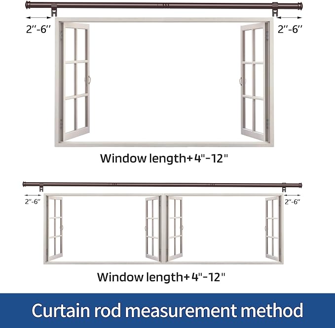Standard Decorative Window Curtain Rods 30 to 88 Inch, 5/8 Inch Diameter Small - Image 6