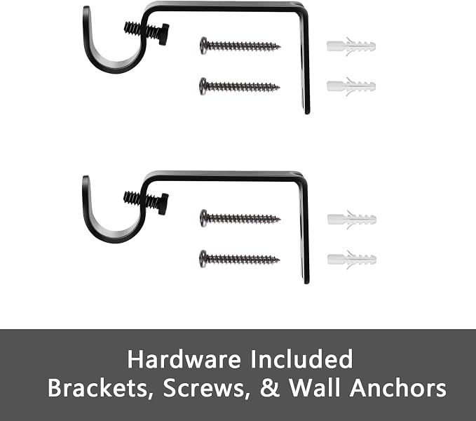GXOACKJ Curtain Rods for windows 32-62 inch, 5/8 inch Decorative Matte Black - Image 7