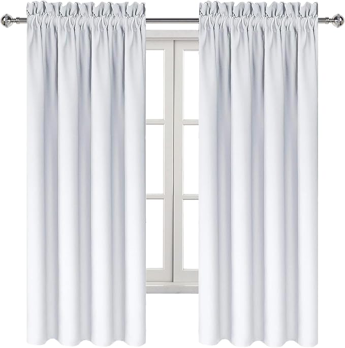 DWCN Greyish White Room Darkening Blackout Curtains - Image 9
