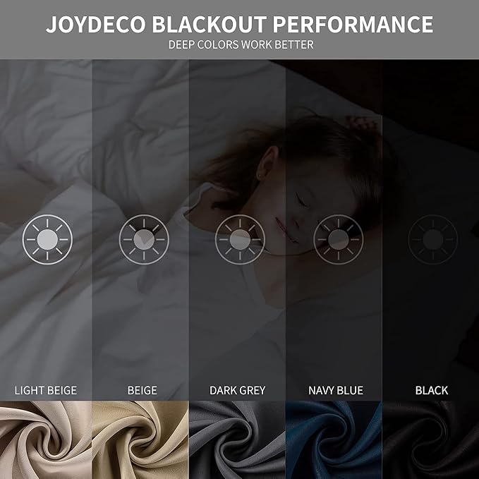 Joydeco Blackout Curtains 108 Inches Long 1 Panel, Thermal Insulated Long - Image 6