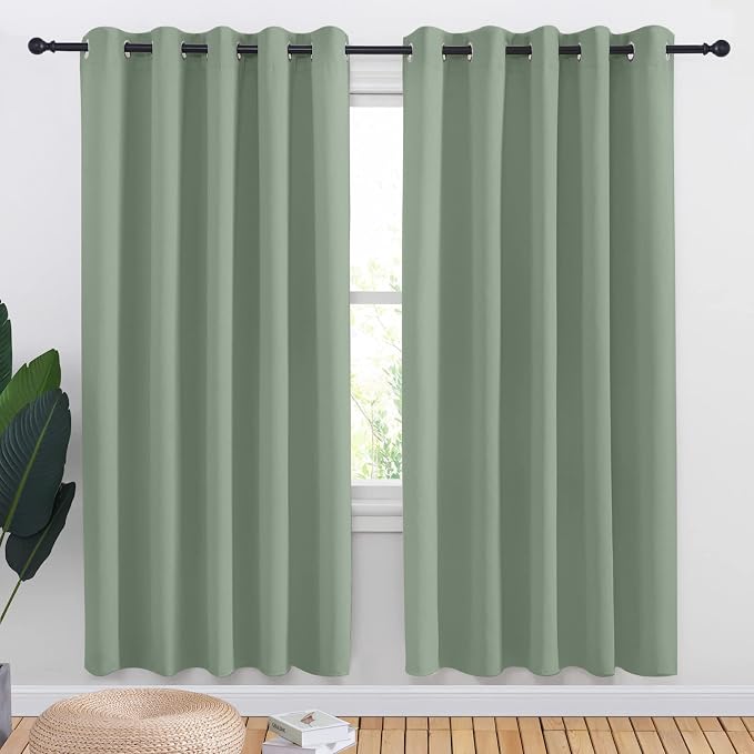 NICETOWN Greyish Green Blackout Draperies Curtains by NICETOWN