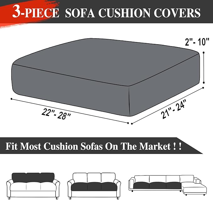 Couch Cushion Covers Seat Cushion Cover Stretch Couch Cover Separate Sectional - Image 6