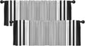 Emvency 2 Pack Valances Window Treatments, Striped Geometric Minimalist Black by Emvency