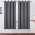 LEMOMO Blackout Curtains 66 x 72 Inch Long Grey Curtains Set of 2 Panels Room by Lemomo