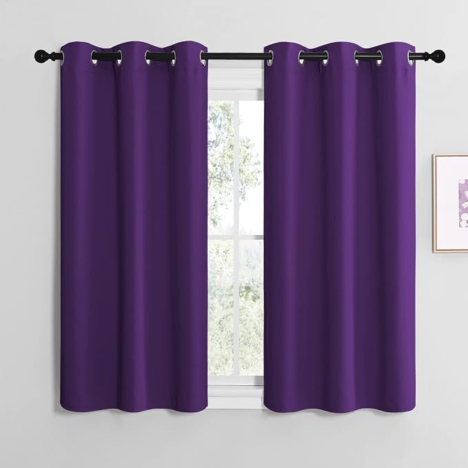 NICETOWN Purple Kitchen Blackout Curtains, Home Decoration Thermal Insulated by NICETOWN