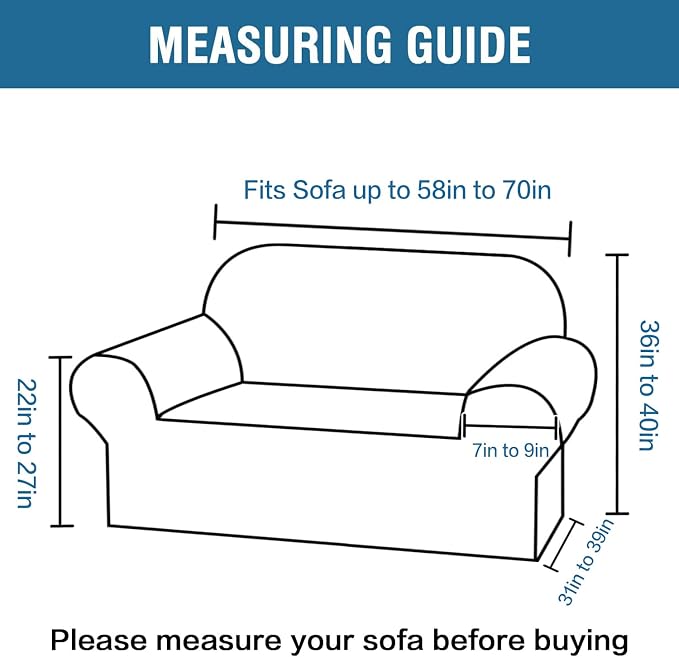 H.VERSAILTEX Stretch Loveseat Covers 1-Piece Loveseat Slipcover|Sofa Cover - Image 2