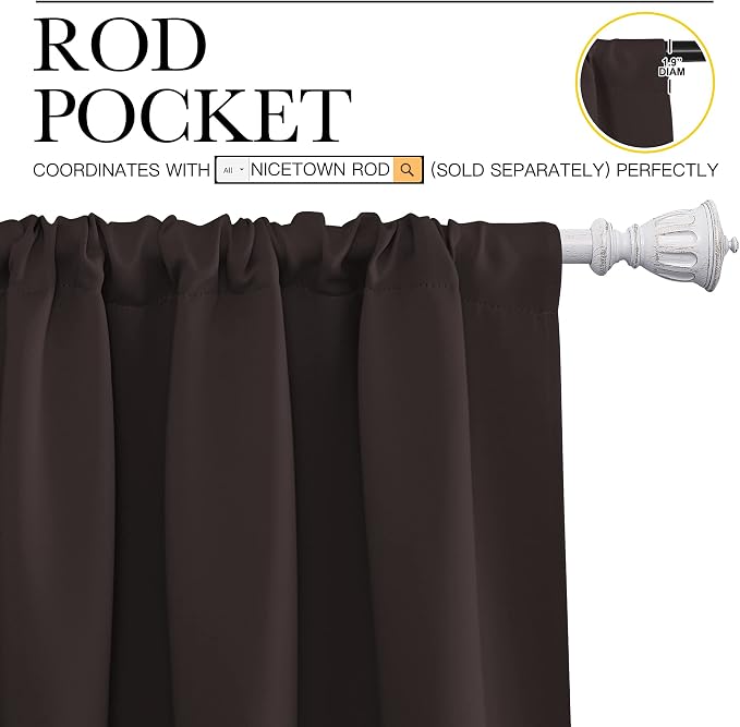 NICETOWN Blackout Curtain Panels 45 inches Long - Image 3