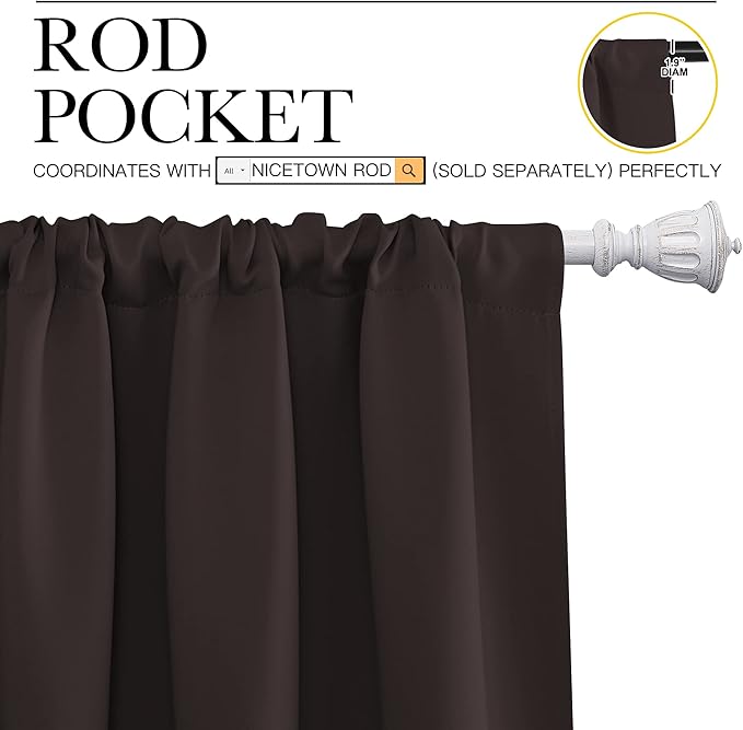 NICETOWN Blackout Curtain Panels 72 inches - Image 3