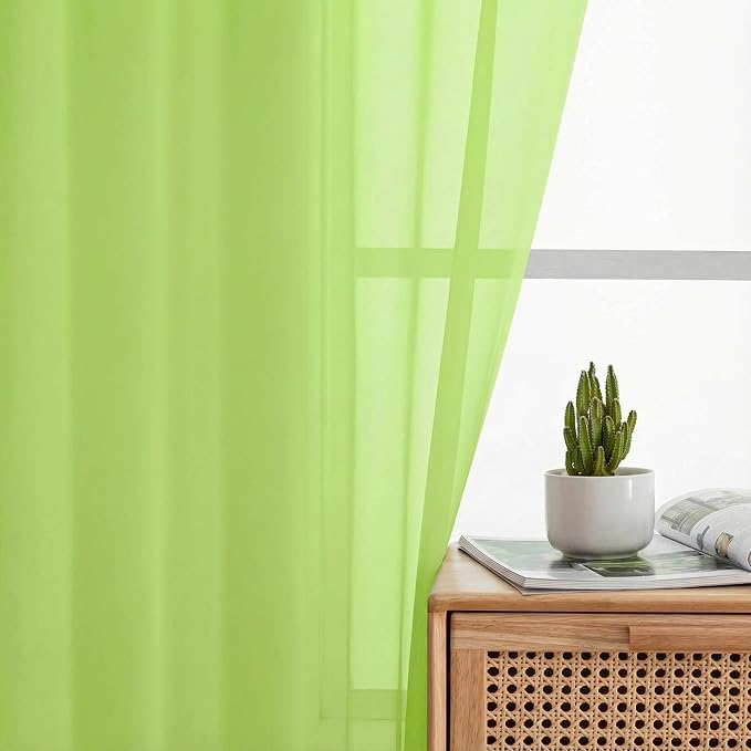 Sheer Curtains 84 Inches Long 2 Panels Set - Image 6