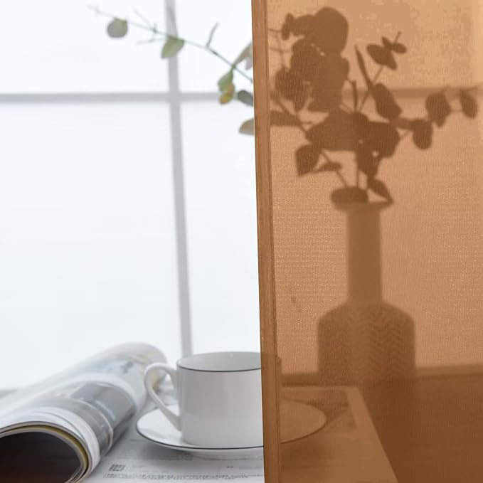 SpaceDresser Basic Rod Pocket Sheer Voile Window Curtain Panels Light Brown 1 - Image 4