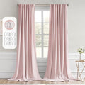MIULEE Baby Pink Back Tab Blackout Curtains 102 Inch Long 2 Panels Set by MIULEE
