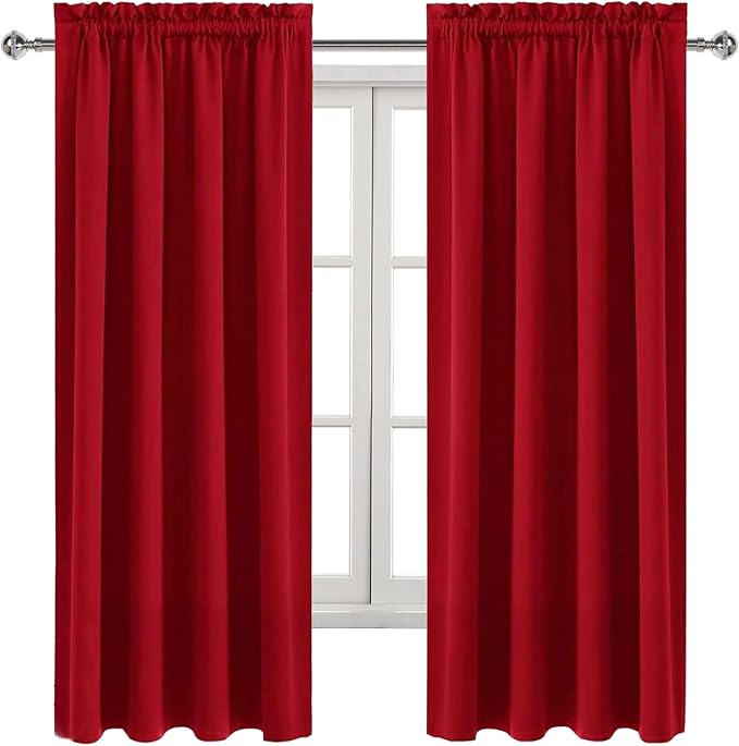 DWCN Red Room Darkening Blackout Curtains - Image 9
