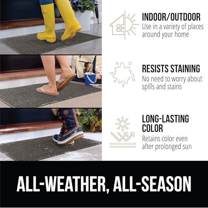 GORILLA GRIP® Ultra Absorbent Front Door Mat Outside Entrance 47x35, Traps Dirt - Image 5