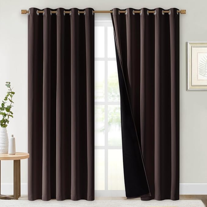 NICETOWN 100% Blackout Window Curtain Panels, Cold and Full Light Blocking by NICETOWN