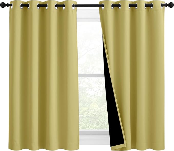 NICETOWN 100% Blackout Blinds, 46 inches x 45 inches, Laundry Room Decor Window by NICETOWN