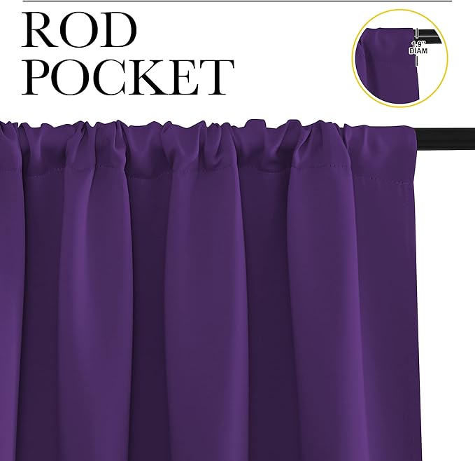 NICETOWN Blackout Curtains for RV Windows, Royal Purple, 2 Panels, Room - Image 2