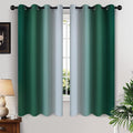 Yakamok Dark Green Ombre Curtains 63 Inches Long, Light Blocking Gradient Color by Yakamok