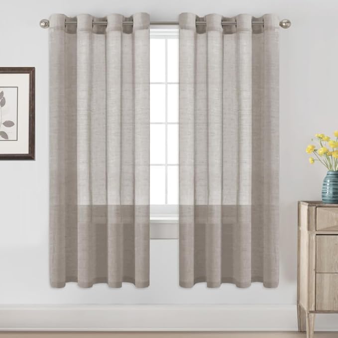 H.VERSAILTEX Linen Curtains Flax Linen Blended Curtain Panels by HVERSAILTEX