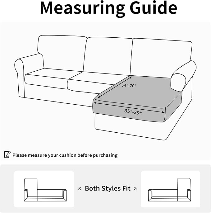 Easy-Going Stretch Sectional Couch Covers 1 Piece Chaise Lounge Slipcover L - Image 2