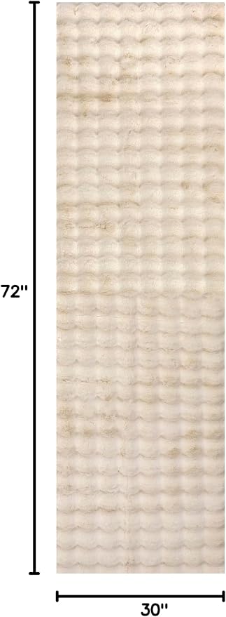 nuLOOM Jeni Beige, Solid Faux Rabbit, Fluffy and Cozy, High Traffic, Stain - Image 2