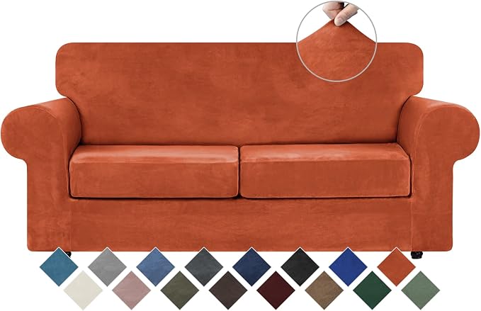 WEERRW Velvet Couch Covers for 2 Cushion Couch Sofa by WEERRW