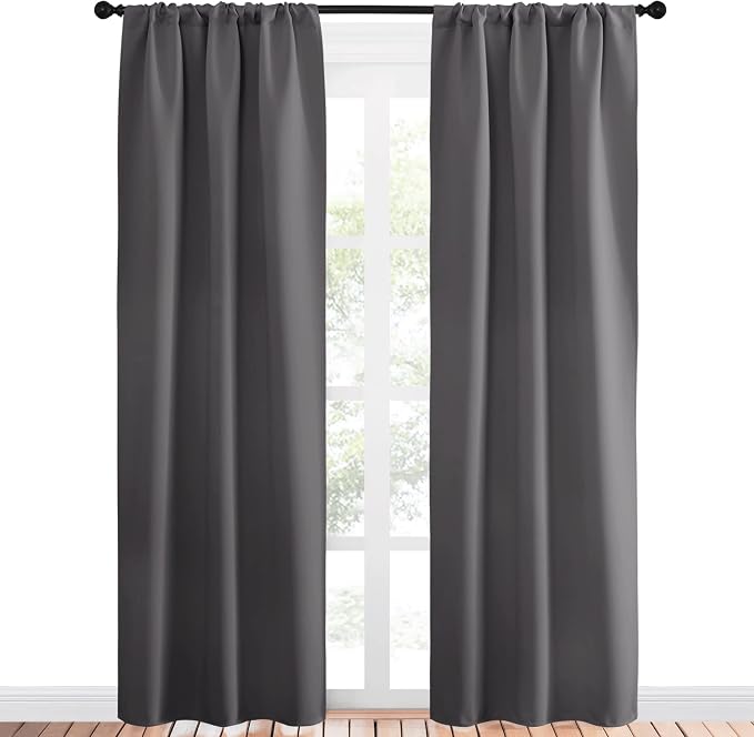 NICETOWN Grey Window Curtains for Bedroom - Image 2
