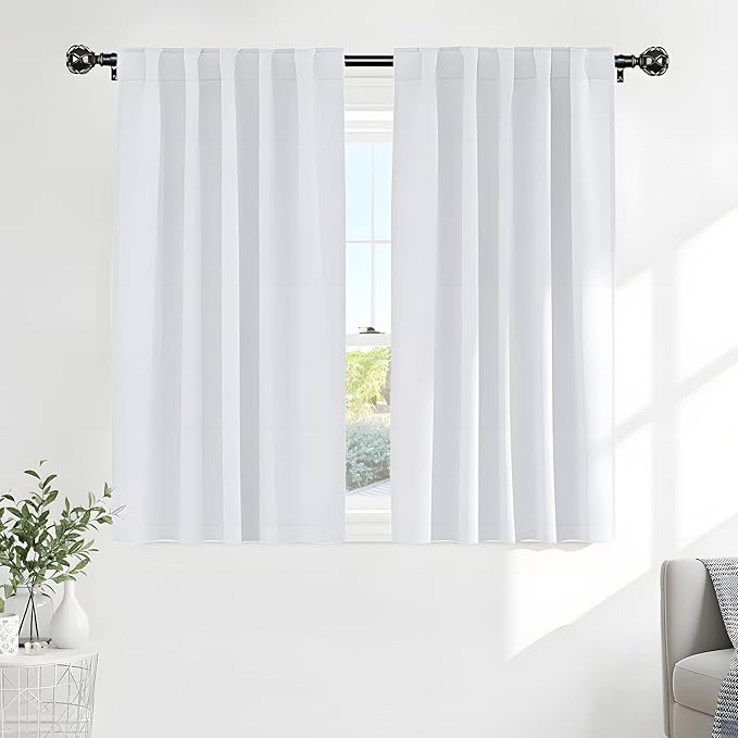 PONY DANCE White 50% Lighting Blocking Curtains by PONYDANCE