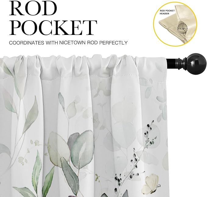 Emvency 4 Pack Valances Window Treatments, 52x18 Inch Rod Pocket Valances - Image 6
