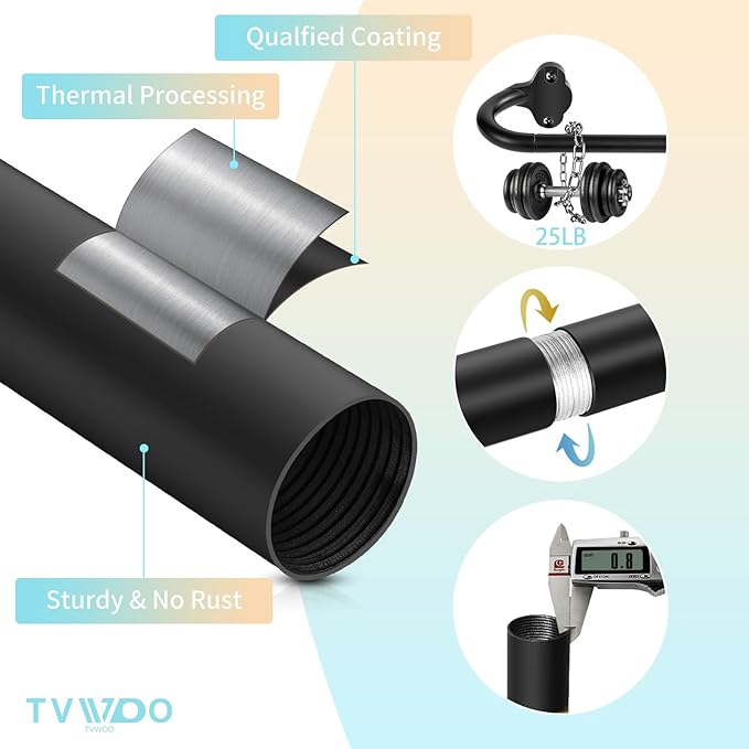 TVWOO 2 Pack Wrap Around Curtain Rods, 28 to 48 Inch, 5/8 Inch Adjustable - Image 4