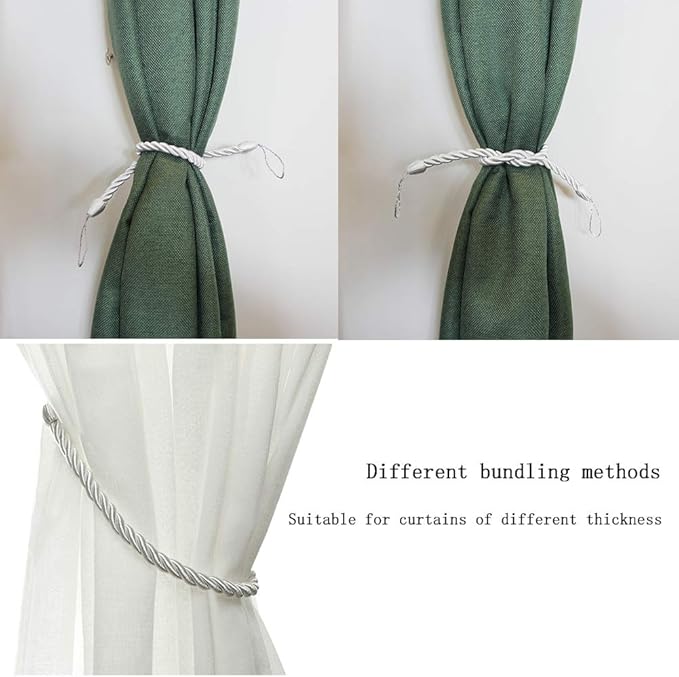 BEL AVENIR Curtain Rope Tiebacks, Drapery Rope Holdbacks - Image 5