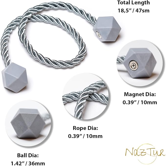 NazTur Magnetic Curtain Tiebacks- Upgrade 2022 - Image 7