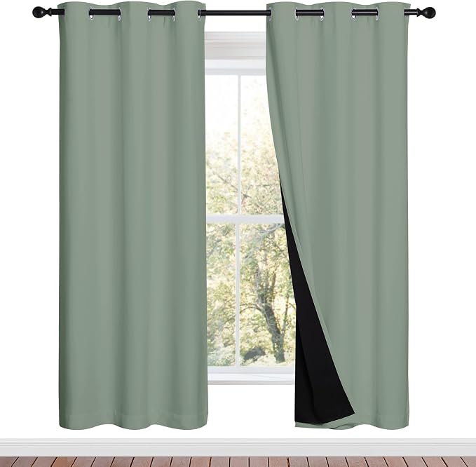 NICETOWN 100% Blackout Window Curtain Panels, Full Light Blocking Drapes by NICETOWN